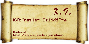 Künstler Izidóra névjegykártya